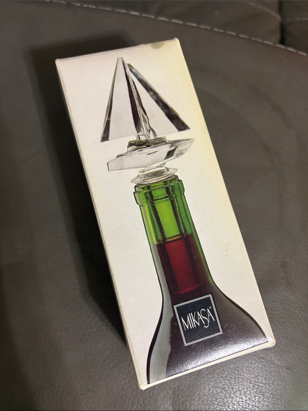 Mikasa Clear Crystal Sailboat Bottle Stopper